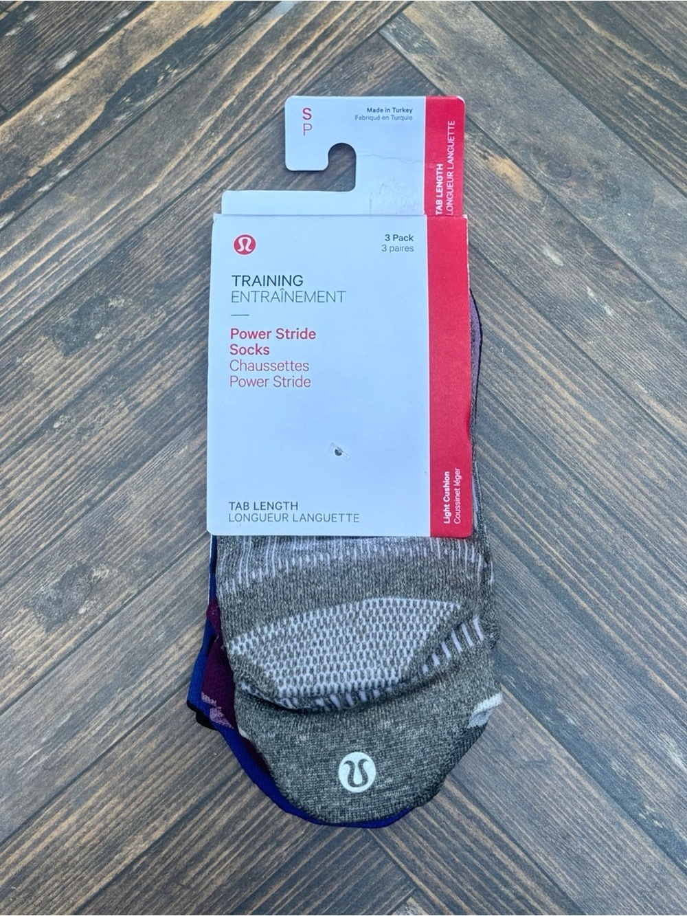 New Lululemon Power Stride Tab Socks 3 Pair Size Small